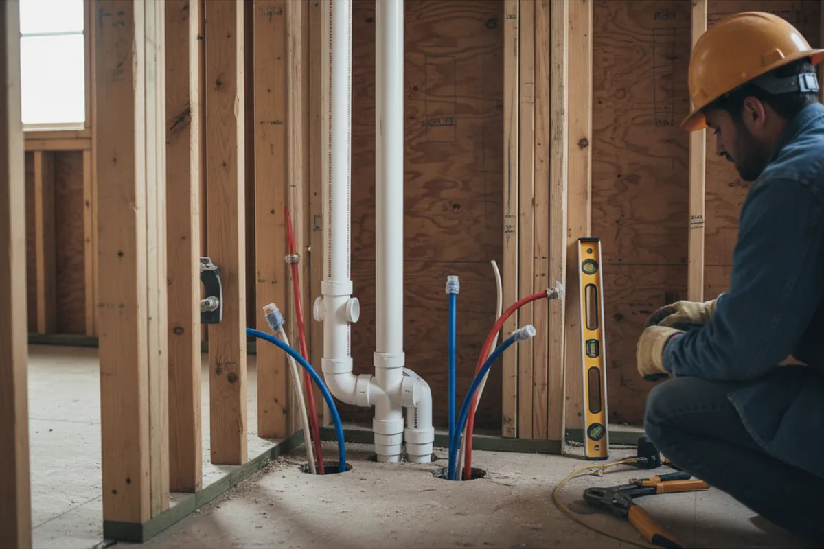 Drain and supply rough-in during Drain Cleaning in Agness