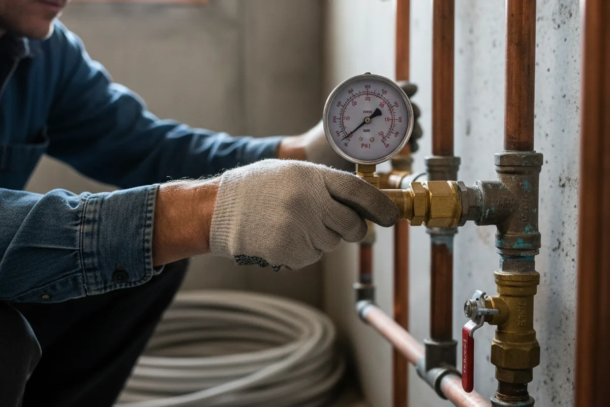 Pressure testing a repaired line during Water Line Repair in Agness